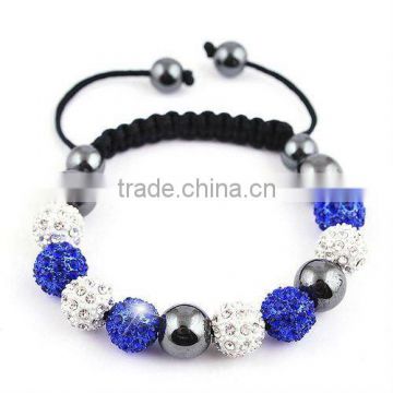 crystal ball shamballa bracelet with onyx, newest style shamballa jewelry