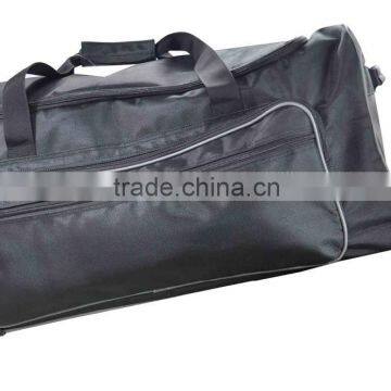 Black Durable Polyester Trolley Duffel Bag