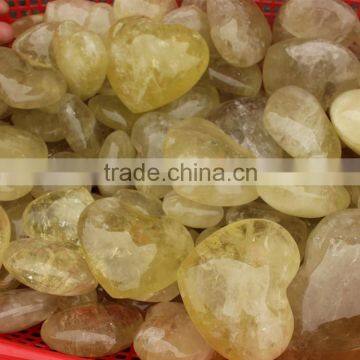 natural carved polished rock citrine crystal stone quartz hearts