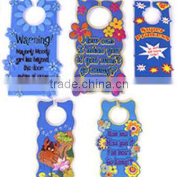 new design embossed words engraved stripe 2D soft pvc door hanger