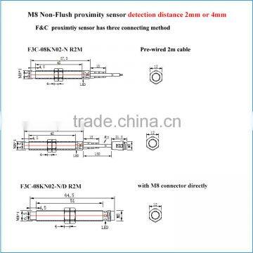 F&C M8 SN 2mm Non-shield 5v dc Inductive Proximity Sensor With CE photo-6