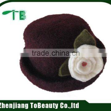 elegant wool flower crushable felt hat