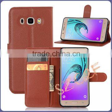 Hot Sell leather wallet case PU leather flip cover mobile case for samsung J510