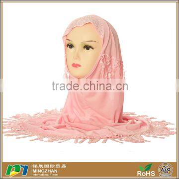 Women Fashion Pink Soft Viscose Rhinestone Hijab Scarf Shawl