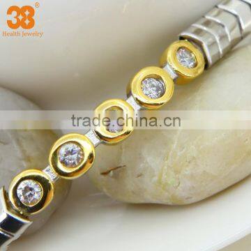 Unique Magnetic Jewelry With Zircon Silver Germanium Bracelet photo-3