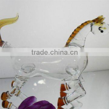 glass horse wine bottle