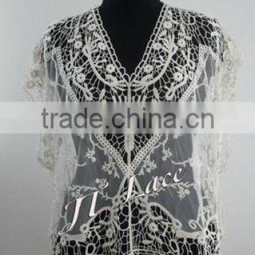 ladies tops 2013 cotton with fabric water soluble summer jackets