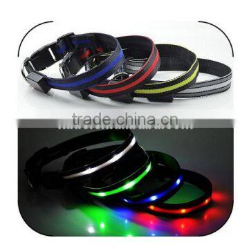 Popular Sell 1 Inch Ultra Bright Flashing Nylon Webbing Electronic LED Dog Collar