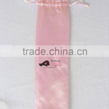 Wholesale Custom Printed Hair Extension Packaging Drawstring Satin Bag