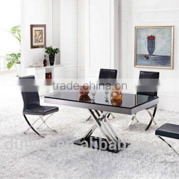 2016 simple stlye 6 seater glass table used dining room furniture for sale