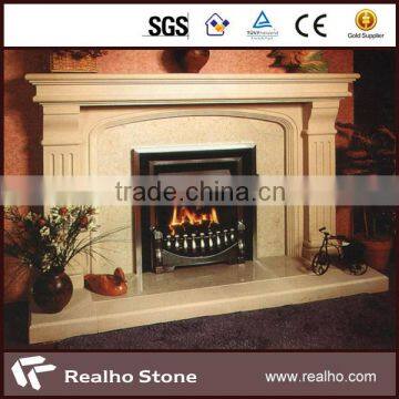 yellow marble carved marble fireplace with high quality