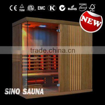 Popular wholesale infrared red glass chromotherapy sauna room for family use (CE/ETL/RoHS)