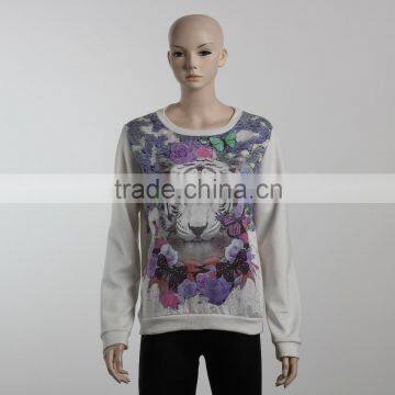 F5W14055 White Print Sweatshirt