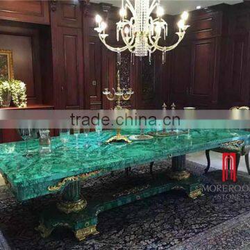 cut to size natural Green malachite price dining table top