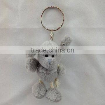 Beautiful mini size plush grey sheep keychain toy