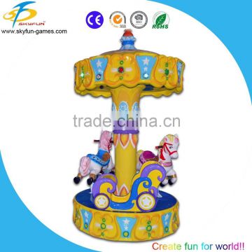 SKYFUN factory 3/6 Seats kids Mini Fairground Rides Small Carousel for Sale