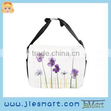 Flower photo printing canvas messenger bag unisex