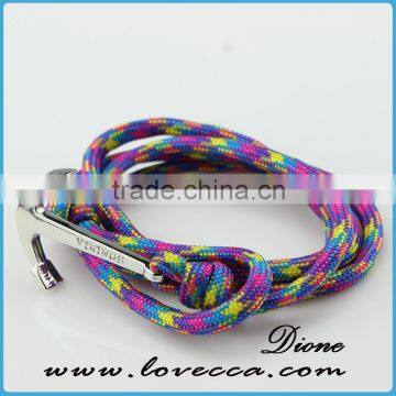 High Quality Colorful Leather Anchor Bracelet for Jewelry