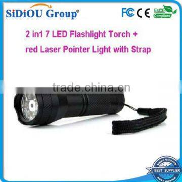 2 In1 7 LED Flashlight Torch