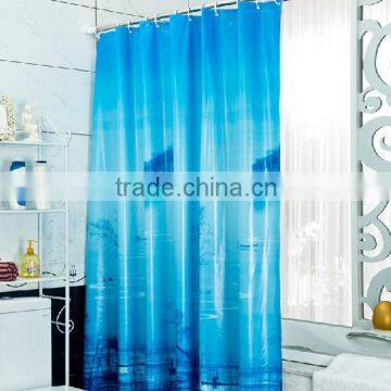 100% polyester satin damask printed or plain dyed colored hotel bathroom shower curtain