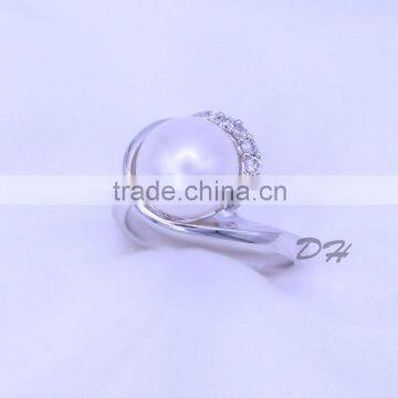 Fashion Jewelry 925 Silver Original Pearl Ring Wholesale photo-3