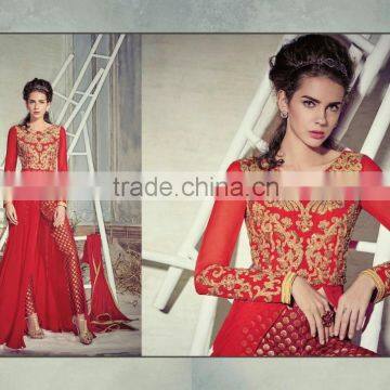 Sophisticated Red Georgette Designer Suit/indian designer anarkali suits