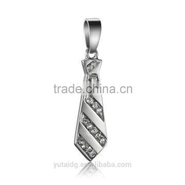 Jingli Jewelry factory direct fashion necktie shape pendant , exquisite silver plating titanium steel pendant (GH-007)