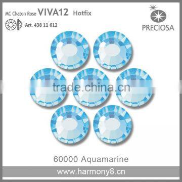 PRECIOSA Flat Back Hot Fix Rhinestones, Aquamarine MC Chaton Rose VIVA12