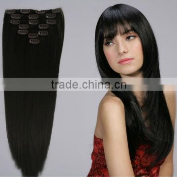 Heat resistant hair extension sets, fake clip in halo hair extensions