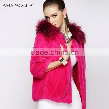Shenzhen OEM Light Pink Women Short Mink Fur Coat for Wholesale photo-2
