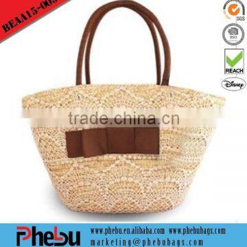 Colorful fashion handmade woven straw beach bag