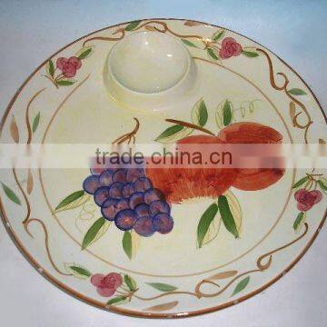 Ceramic chip & dip Plate snack dish snack plate