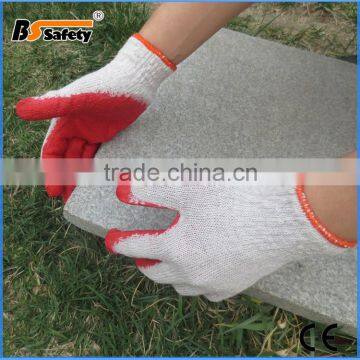 BSSAFETY white cotton knitting red latex coated working glove