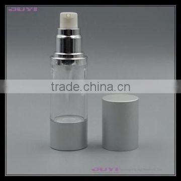 China Luxury Silver Cosmetic Packaging Airless Pump Bottle And Skin care 15ml Aluminum Bottle