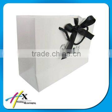 Golden Or Silver Hot Stamping Logo White Paper Shopping Bag