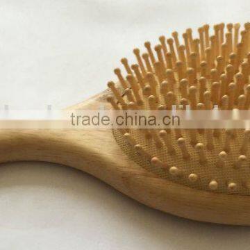 Wooden Paddle Wooden Pins Cushion Hair Brush photo-3