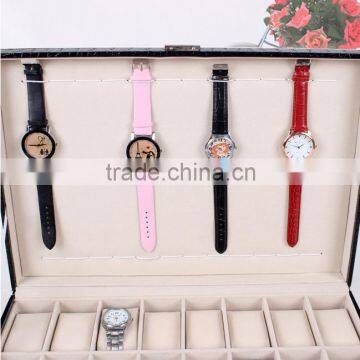 Factory Wholesale Custom High-grade PU Leather 24 Slots Watches Boxes, Fashion Black Storage Box photo-6