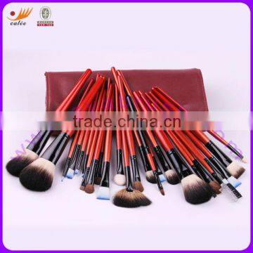 Professional Makeup Brush Set with Natural Hair and Wooden Handle