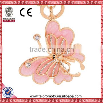 Fashional Pink Butterfly Acrylic Keychain For Girls