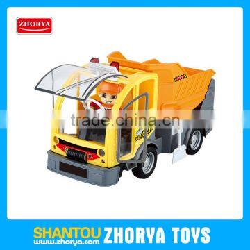 New & hot city builders Plastic cheap B/O Dump truck toys and building blocks doll and tool musical Engineering vehicle for boys