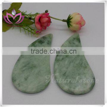 Chinese natural green jade stone facial massager gua sha plate guasha tool