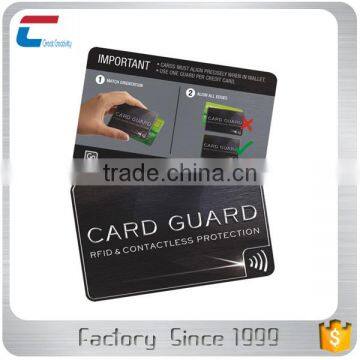 E - field PVC RFID Blocking Card for Debit and Credit Card Protector