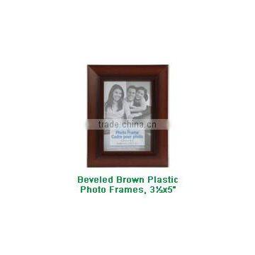 Beveled Brown Plastic Photo Frames