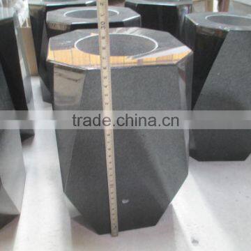 Vase for Tombstone Price Black Chinese Granite Vase for Cemetery Polished Vase and Chinese Glass Vase photo-3