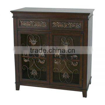 MDF Vintage Cabinet with metal decoration Antique Cabinet Wholesale