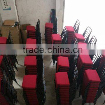 Wholesale stackable interlocking church chair with high quality cushion