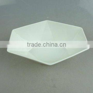 white porcelain diamond-shaped dish