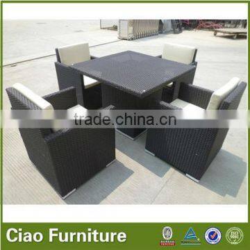 Space Saving Outdoor Rattan Cafe Table Chair Set