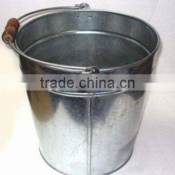 Galvanised Pails, Galvanized Pail With Handles, Metal Bucket Pail, Galvanized Bucket With Wooden Handle, Decorative Bucket Pails photo-3