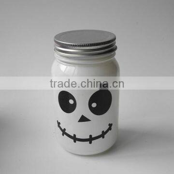 Colorful Halloween Decoration Skull Glass Jar With Lid photo-5